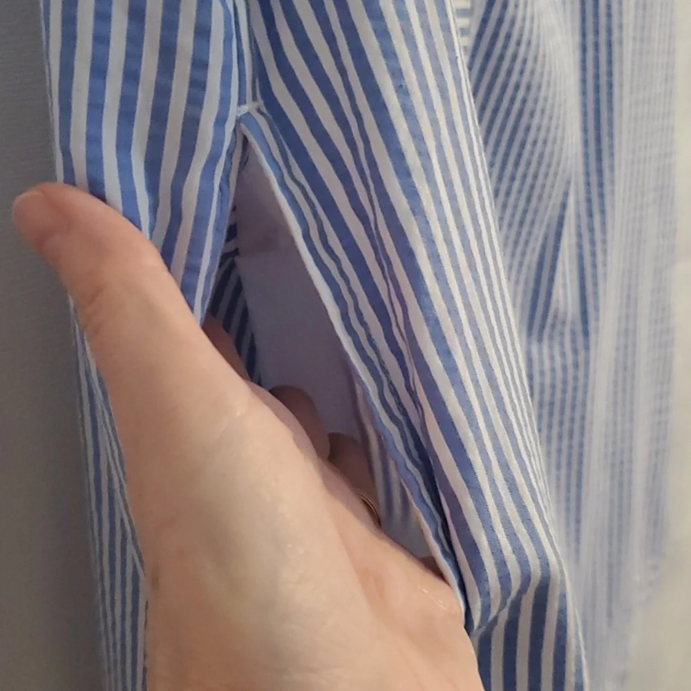 Vineyard Vines Dress With Blue & White Pinstripes, Size 10 - Picture 3 of 6